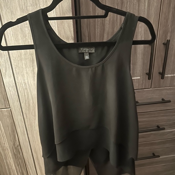 Topshop Tops - Topshop Black Sleeveless Layered Top